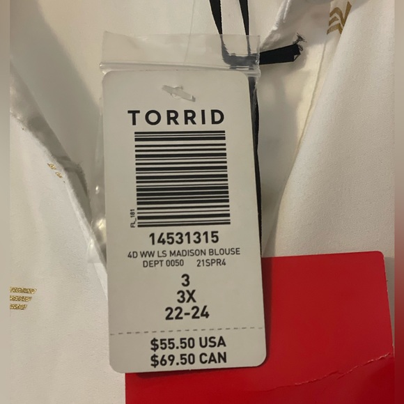 SOLD Torrid Madison Gold Wonder Woman Logo Button Blouse Plus Size 3x (22-24) - Picture 11 of 11